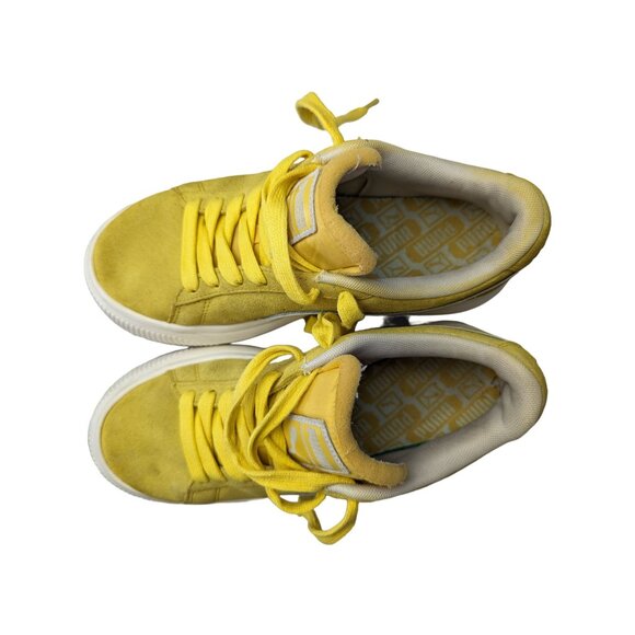 Puma Suede Mayu Up women's yellow & white platform sneakers Size 8 - Picture 10 of 11